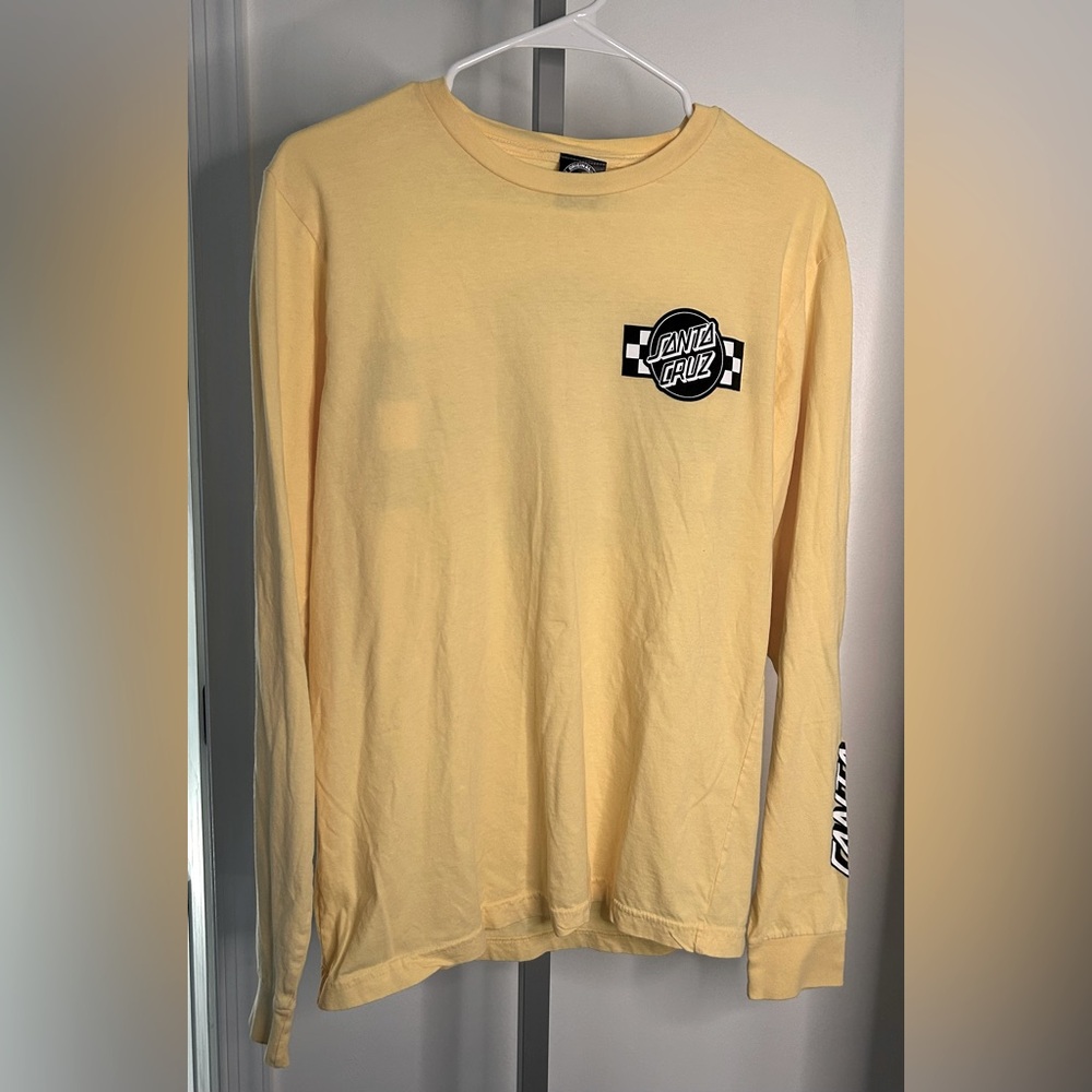 Men’s medium yellow long sleeve t shirt Santa Cruz Skateboards - Picture 1 of 2